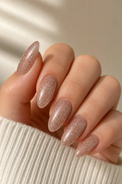 Beispiel-Hand mit Glitzer-Maniküre